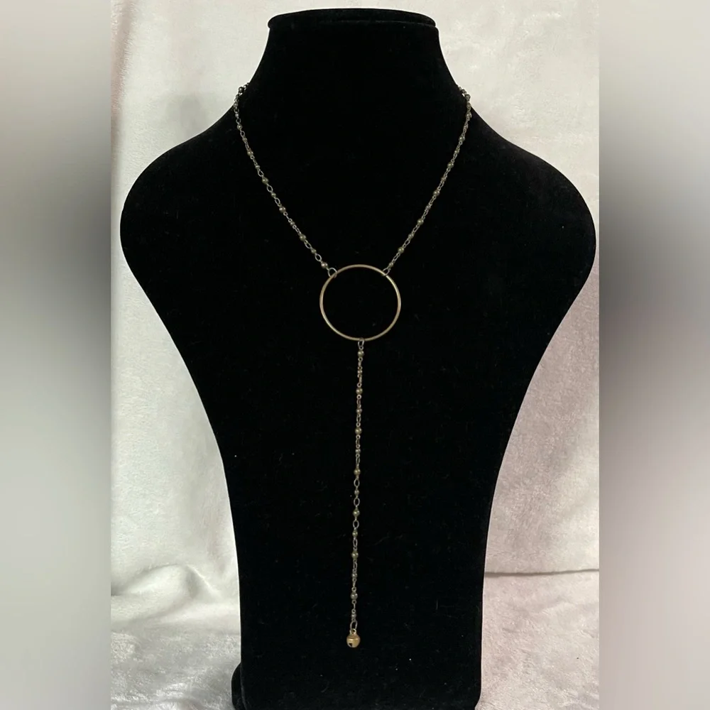 Vintage Mary Garrett Lariat circle brass necklace - Picture 4 of 7